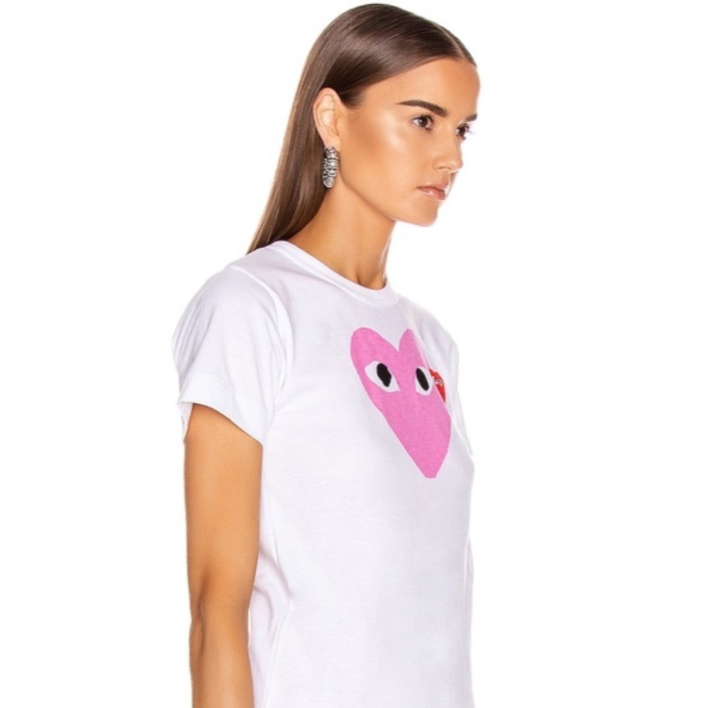 Comme des Garçons PLAY Tee Shirt Pink Heart - Picture 4 of 17